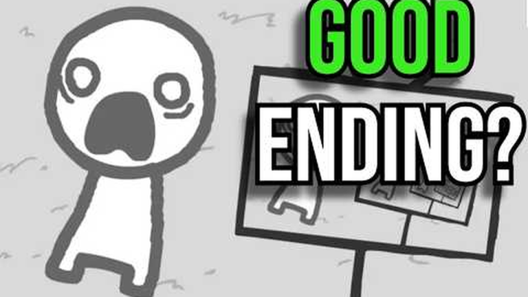 Official Say Cheese! thumbnail: a white round-headed character beside a TV set, with green GOOD and white ENDING? lettering